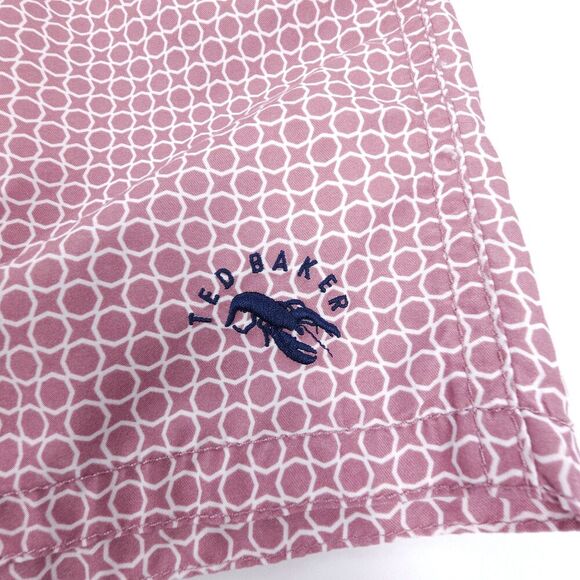 NEW Ted Baker Octagon Geometric Print Lined Swim Trunks Quiet Luxury Mauve 3XL - Picture 8 of 8